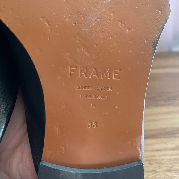 Frame Denim Black Leather Mules - Picture 3 of 7